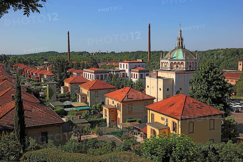 View of the Crespi d'Adda village