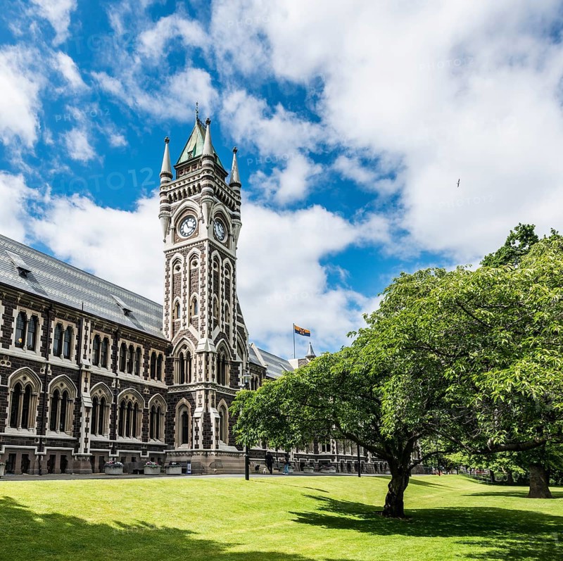 Old neo-gothic main building with bell tower
