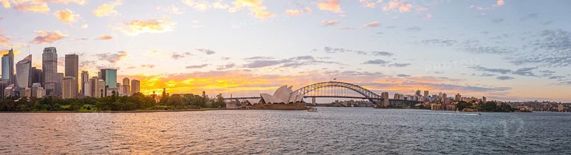 Circular Quay and The Rocks at dusk