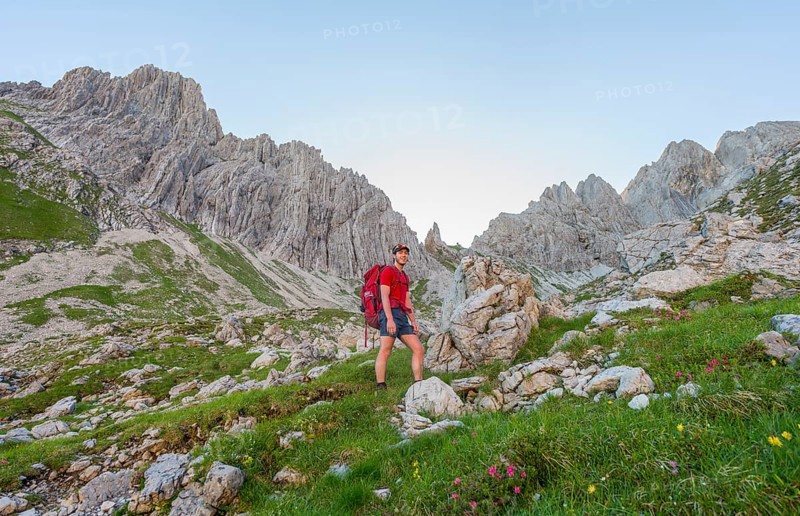 Hiker during the ascent
