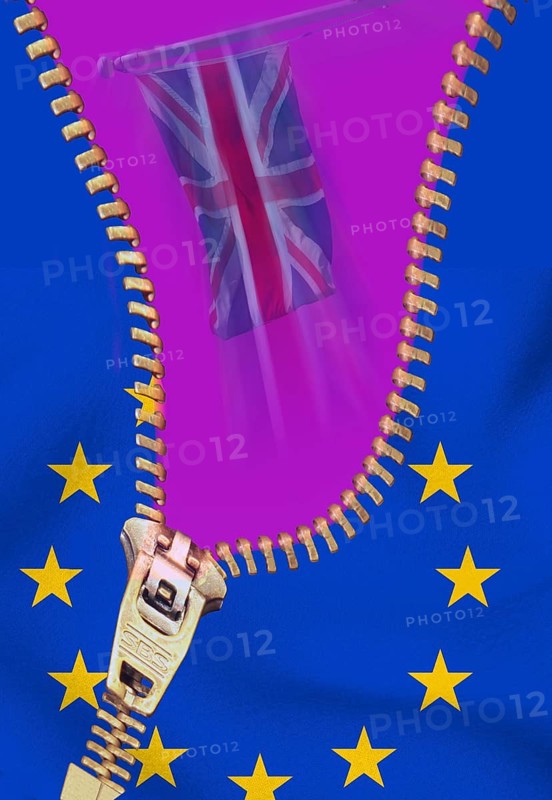 British flag and EU stars