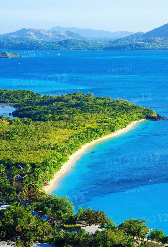 Aerial view of Nacula Island with Nanuya Lailai Island