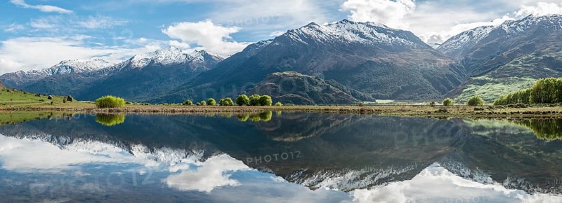 Mountain range reflected in a lake