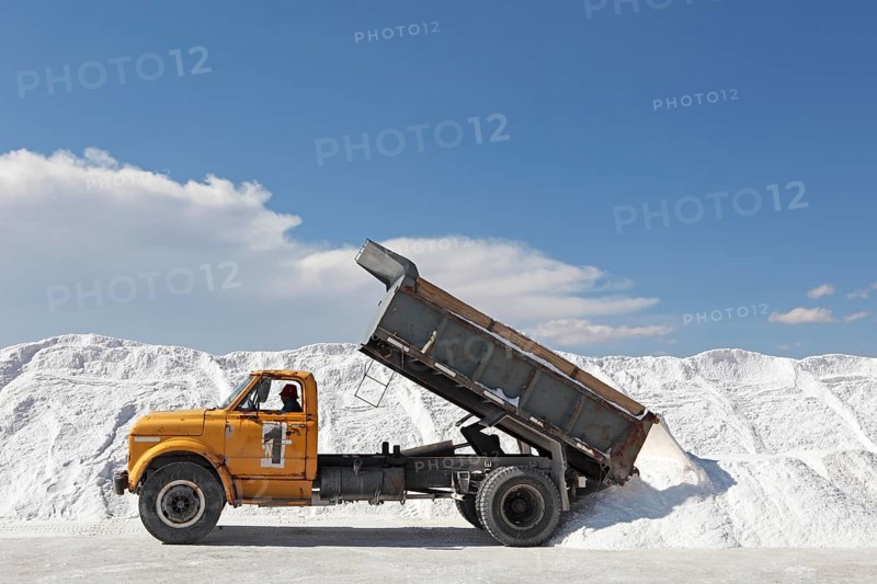 Truck loading salt from salt reduction