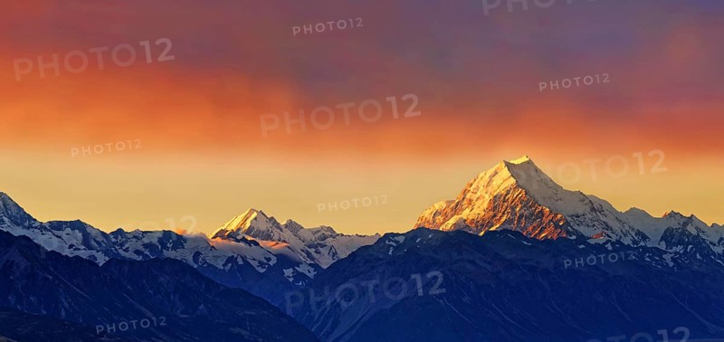 The snowy peak of Mount Cook