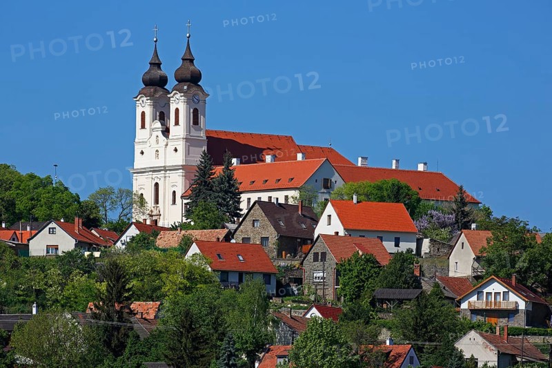 Tihany Abbey overlooks the town of Tihany on the Tihany Peninsula