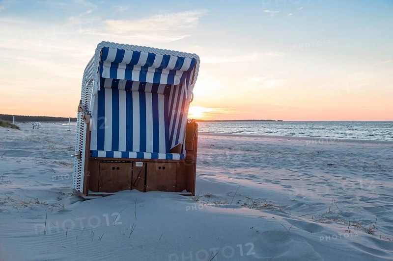 Beach chair on the beach
