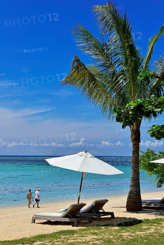 Tourists at Le Morne Beach