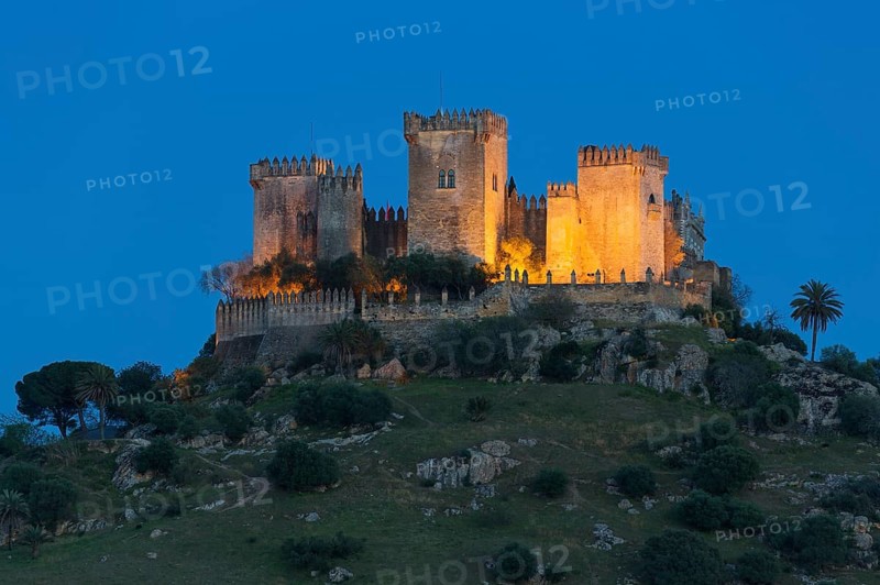 Castle of Almodovar del Rio at dusk