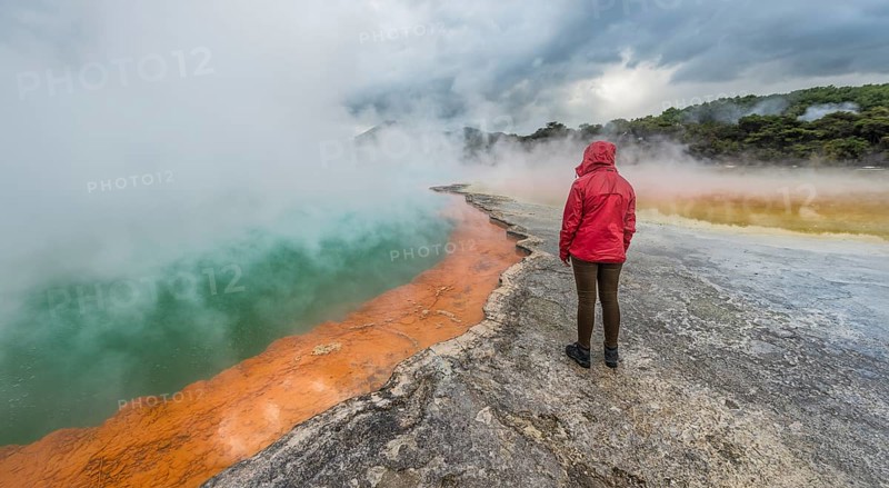 Woman standing on edge of Champagne Pool