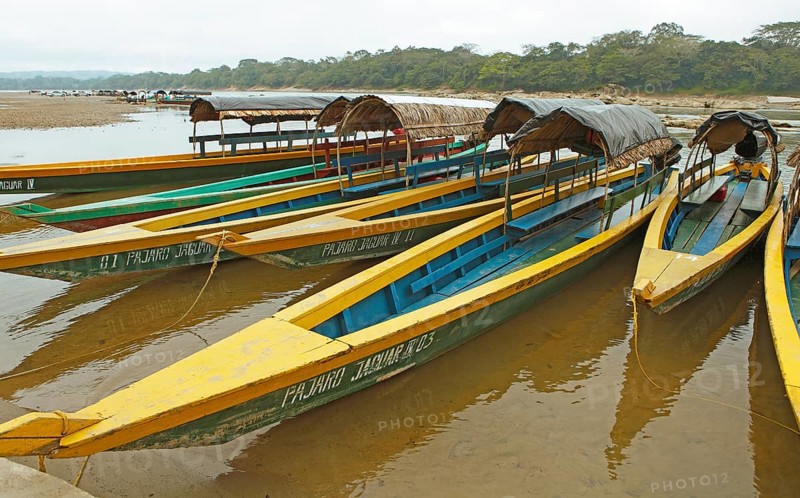 Longboats at the Usumacinta River