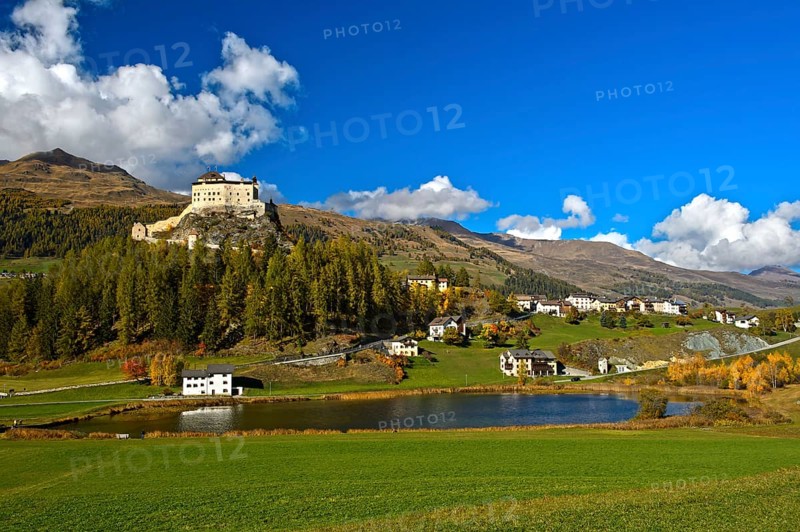 Tarasp Castle above the Lai da Tarasp