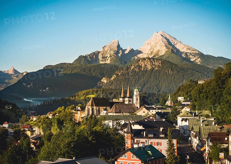 Village view with parish church St. Andreas and collegiate church St. Peter