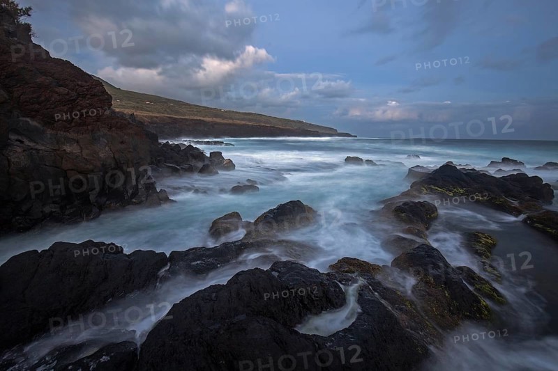 Coast with lava rock at the Ponta dos Capelinhos