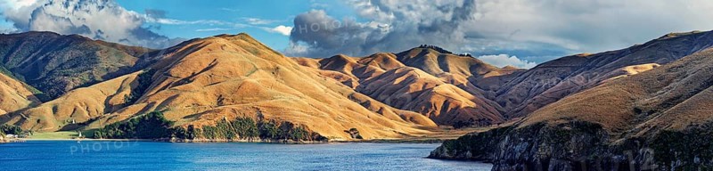 deforested Coastal Mountains in Queen Charlotte Sound