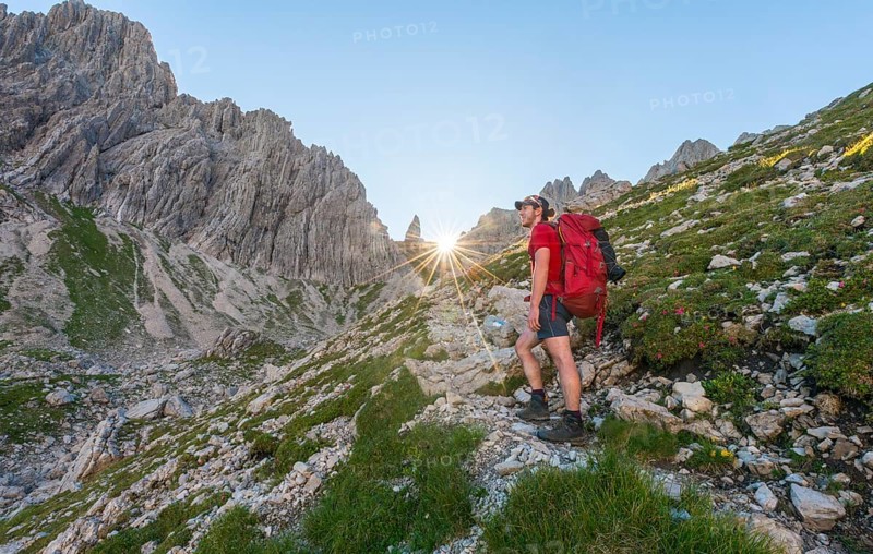 Hiker during the ascent