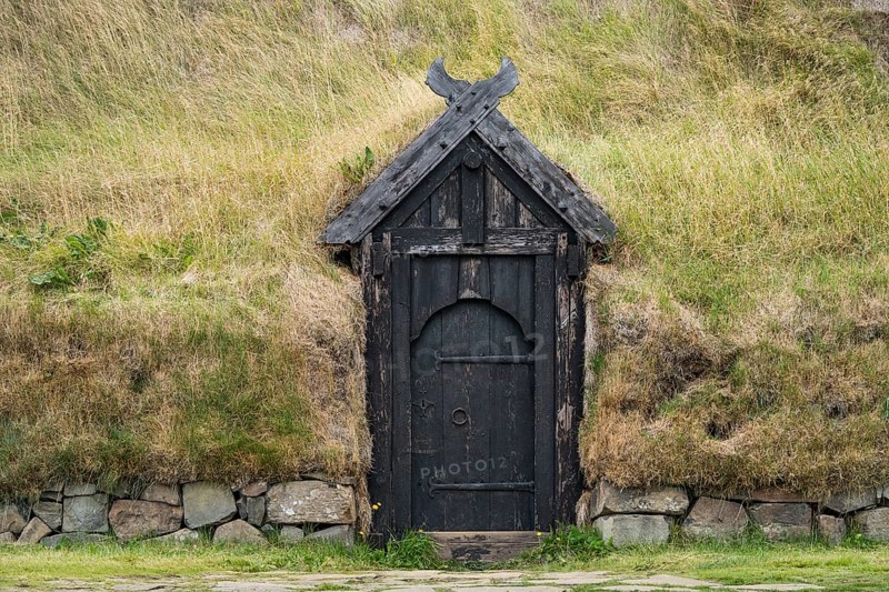 Entrance door made of wood