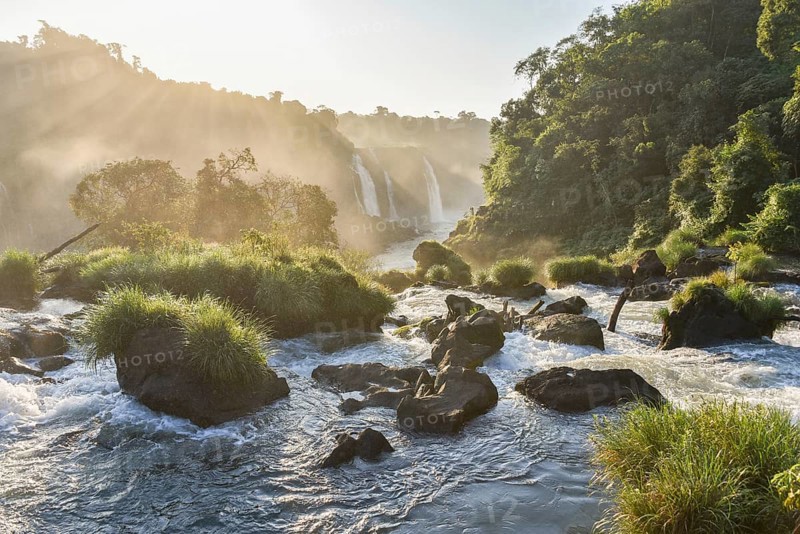 Evening atmosphere at Salto Santa Maria with view to Rio Iguazu