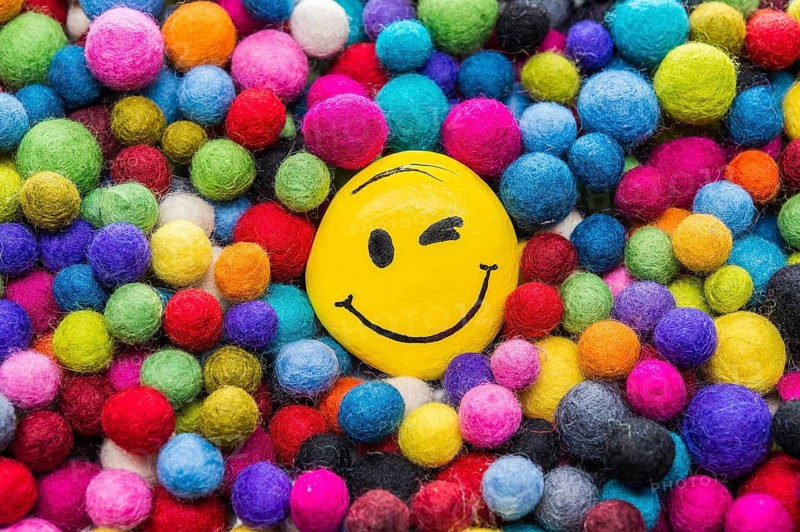 Smiley face made of stone