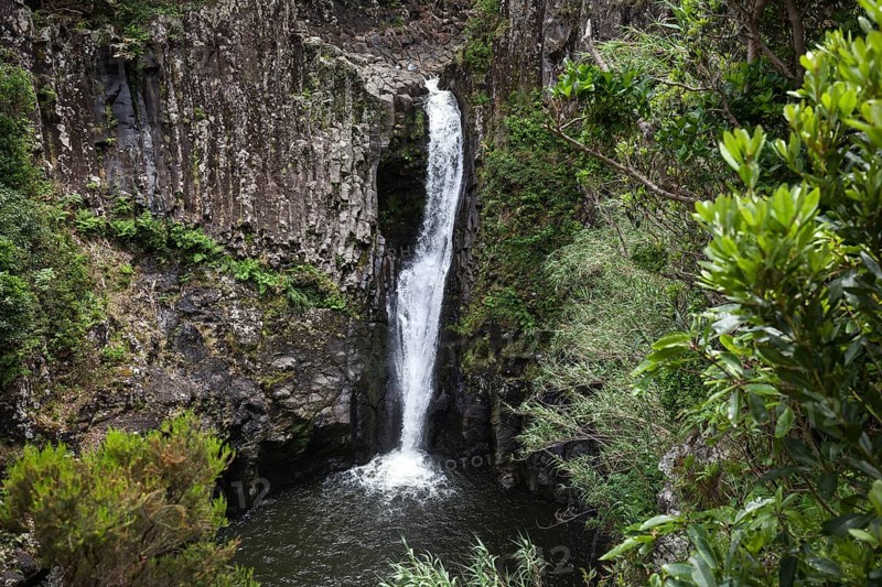 Waterfall over basalt columns