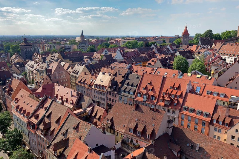 View of red roofs of the Sebalder Altstadt