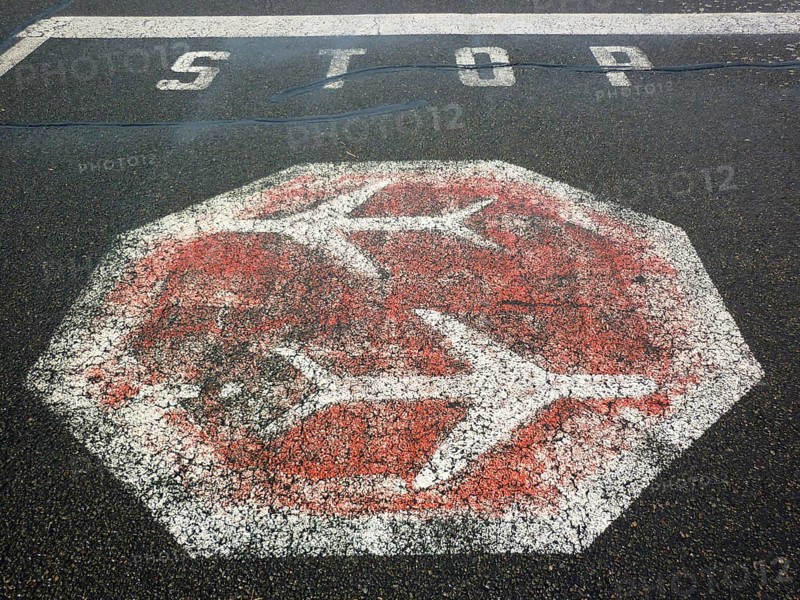 Traffic signs on the ground