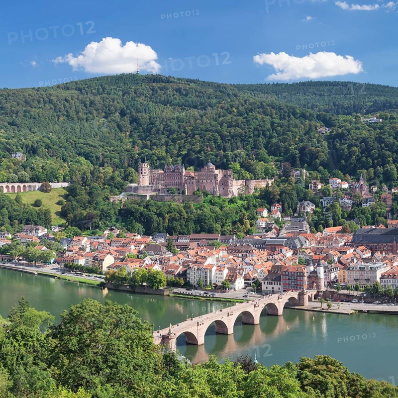 View of historic centre with Karl Theodor Bridge