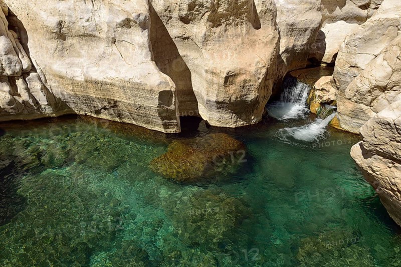 Water pools of oasis Wadi Bani Khalid