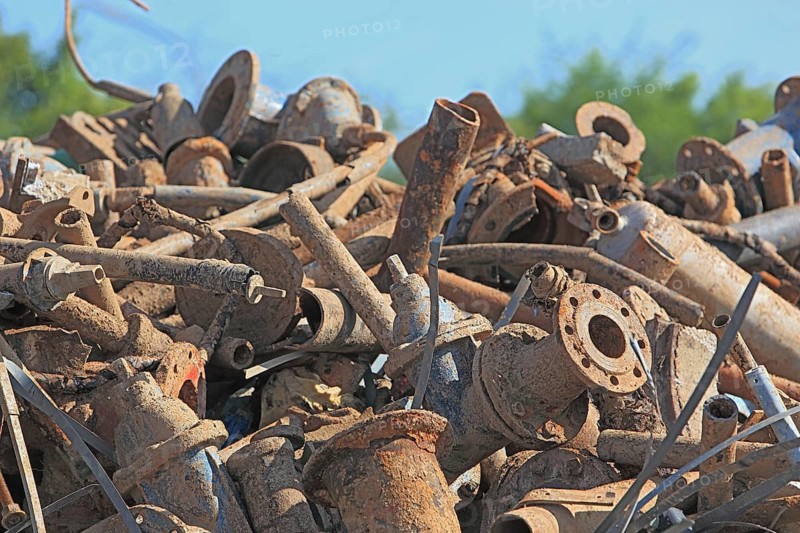 Scrap metal in a recycling plant