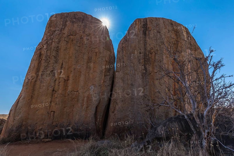 Rock in the backlight