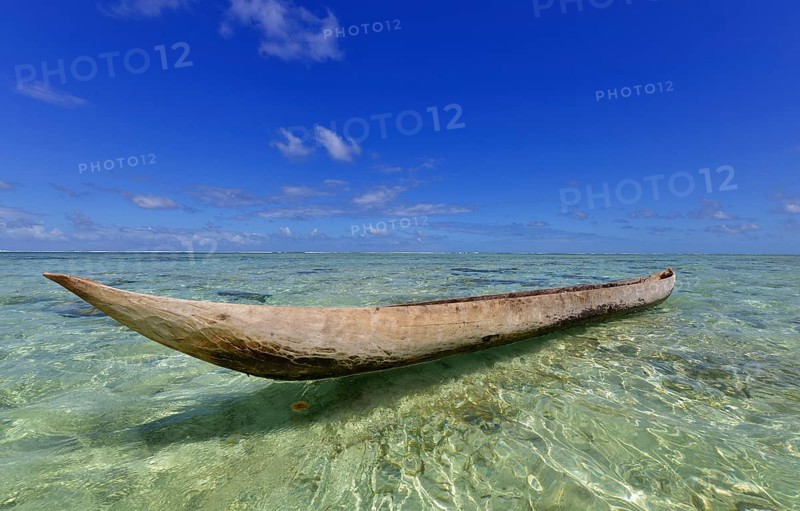 Traditional dugout boat on beach