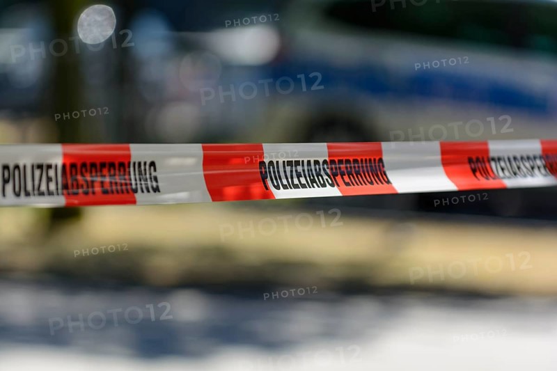 Police cordon with barrier tape