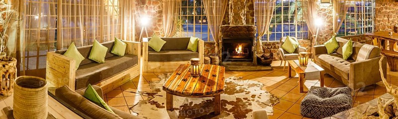 Cosy sitting area with fireplace