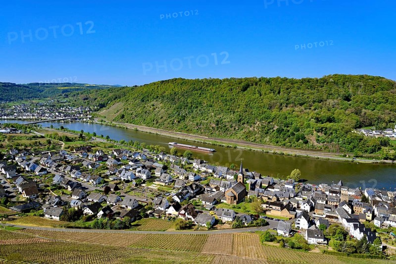Townscape of Alken and Lof on the Moselle