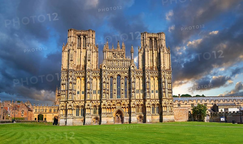 Facade of the medieval Wells Cathedral