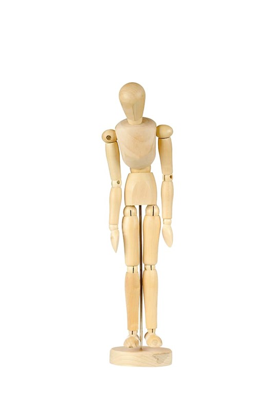 Wooden stickman despondent