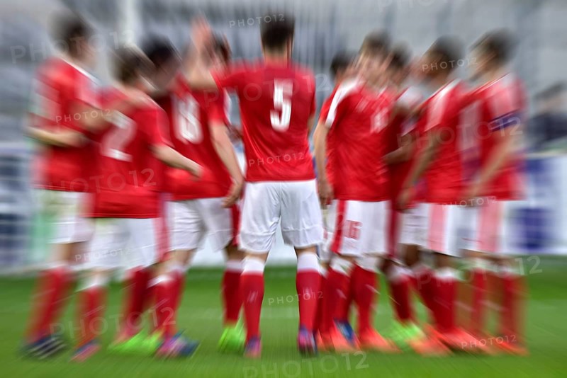 Football players in a group