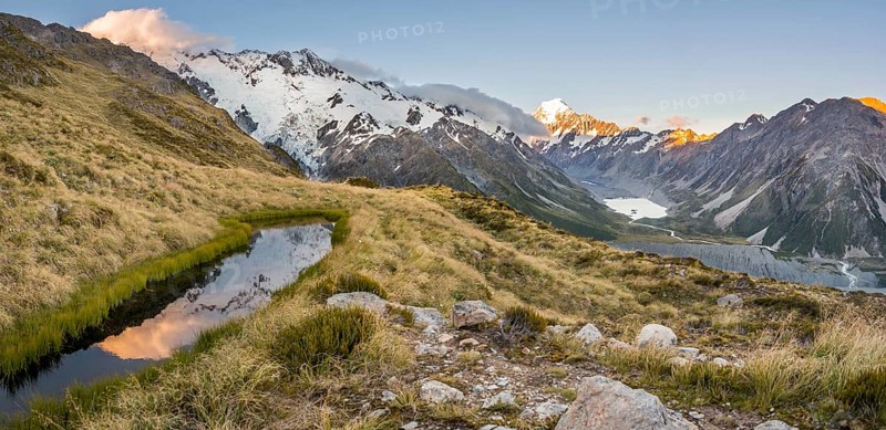 Reflection in mountain lake