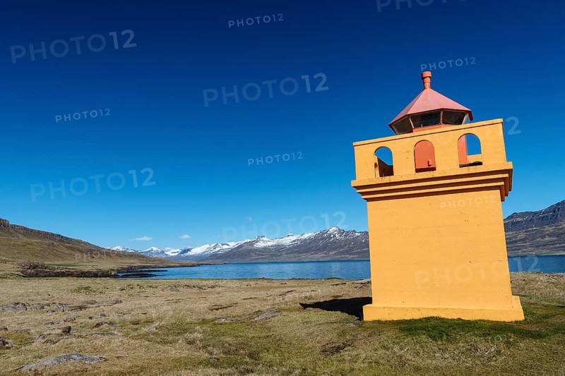 Orange lighthousehouse