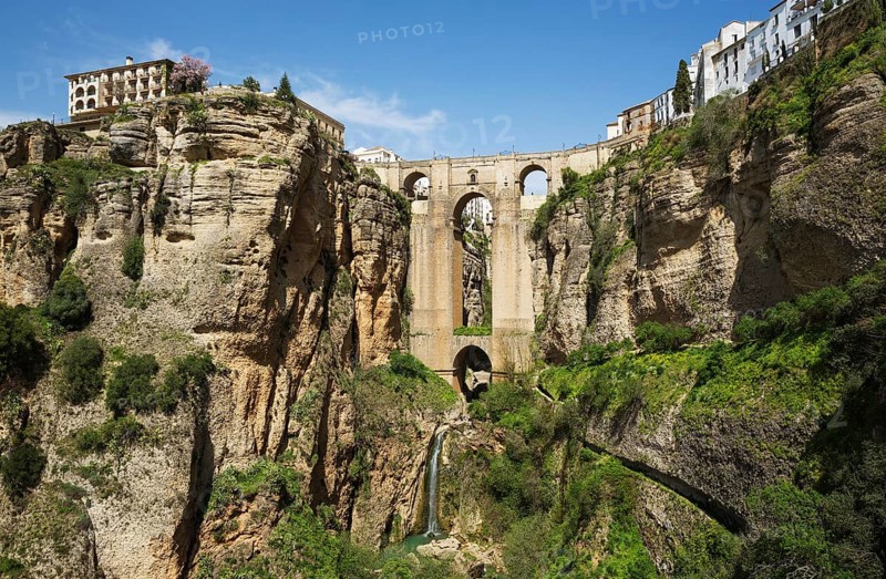 Puente Nuevo with Tajo gorge and river Rio Guadalevin