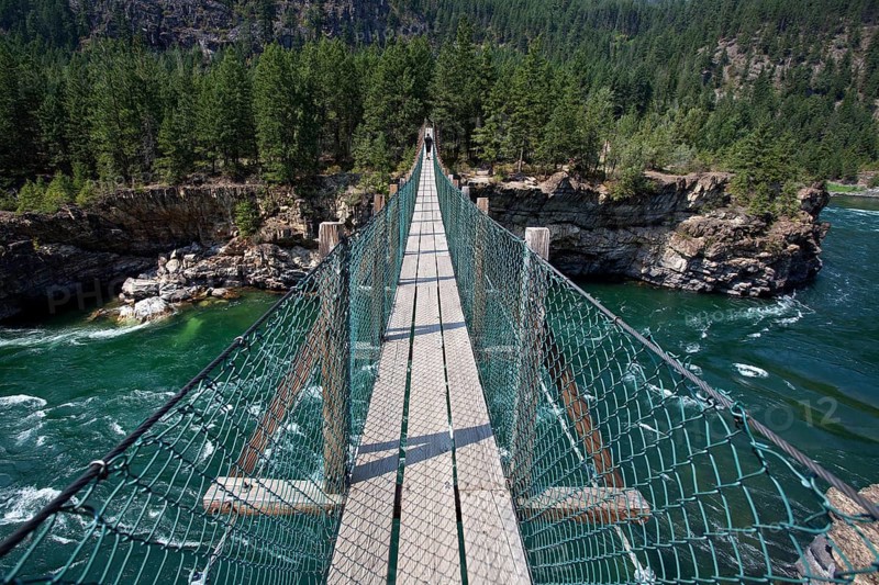 Suspension bridge over the Kootenay River near Libby