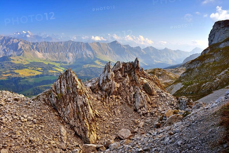 Evening light in the karst area of Schrattenfluh