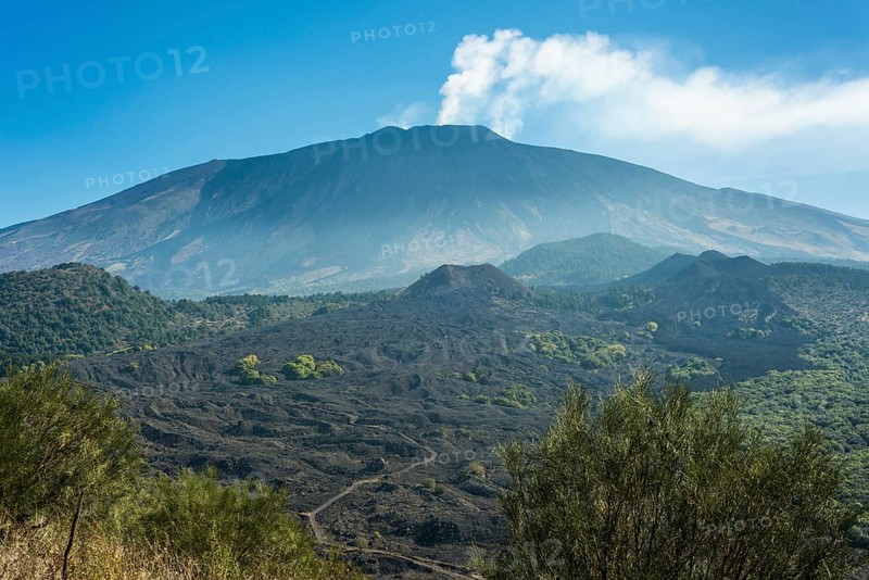 View from Monte Ruvolo of Mount Etna western flank