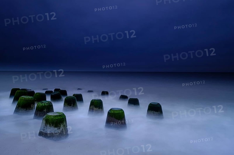 Concrete blocks as coastal protection on the beach of Hornum
