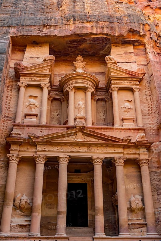 Pharaoh's treasure house struck in rock