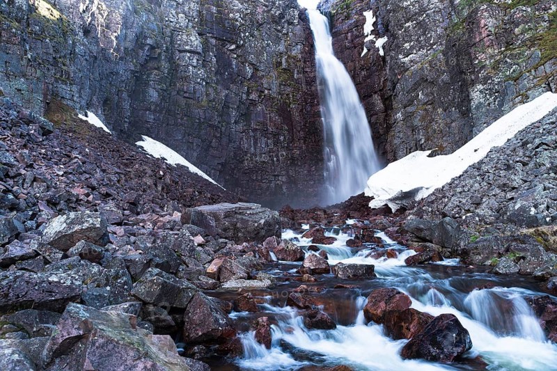 Njupeskar waterfall