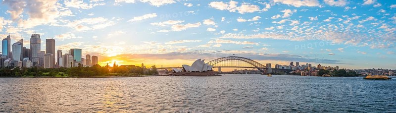 Circular Quay and The Rocks at dusk
