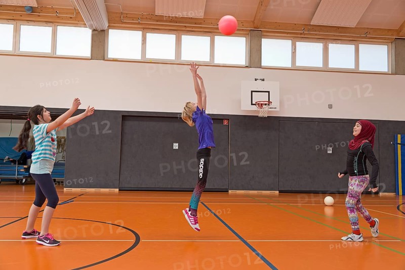 Students playing ball in the gym