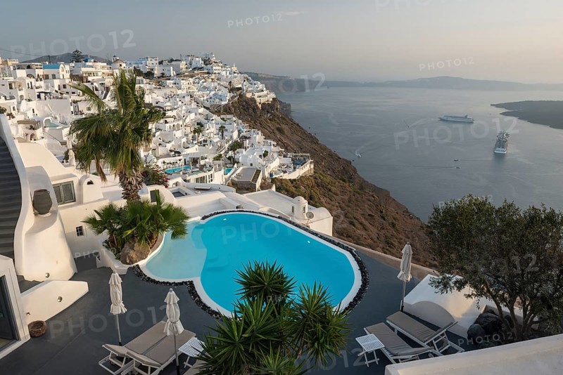 Terrace with hotel swimming pool