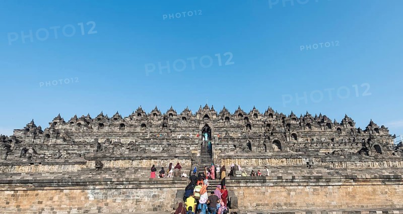 Visitors at Borobudur Temple